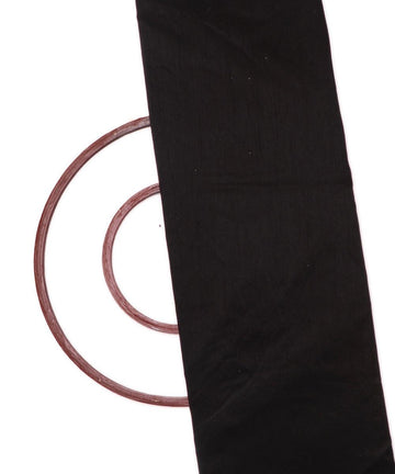 black plain raw silk fabric
